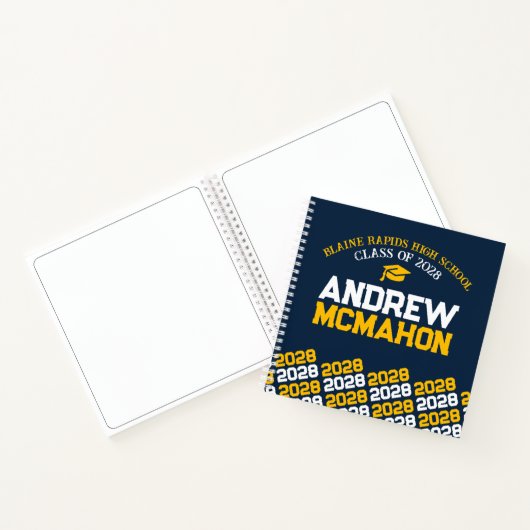Carnet Unique Navy Blue & Gold Graduation Guestbook (Intérieur)