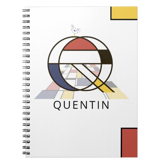 Carnet Unique Neoplasticism Style Monogram. Letter Q (Devant)