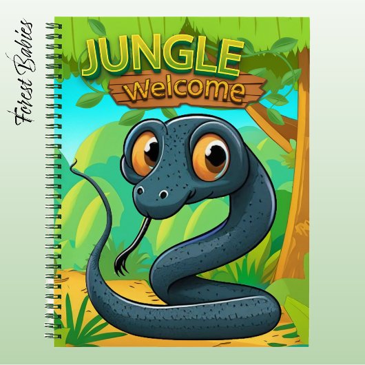 Carnet Unique Snake Whimsical Woodland Nature Scene 🐍