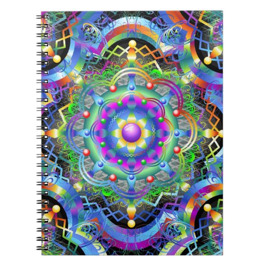 Carnet Univers Mandala Couleurs Psychédéliques (Devant)
