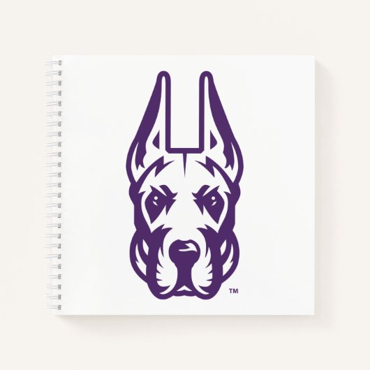 Carnet Université d'Albany Chef de la mascotte Great Dane (Devant)