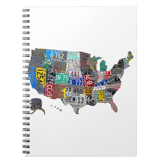 Carnet US American United States Map Flag License Plate A (Devant)