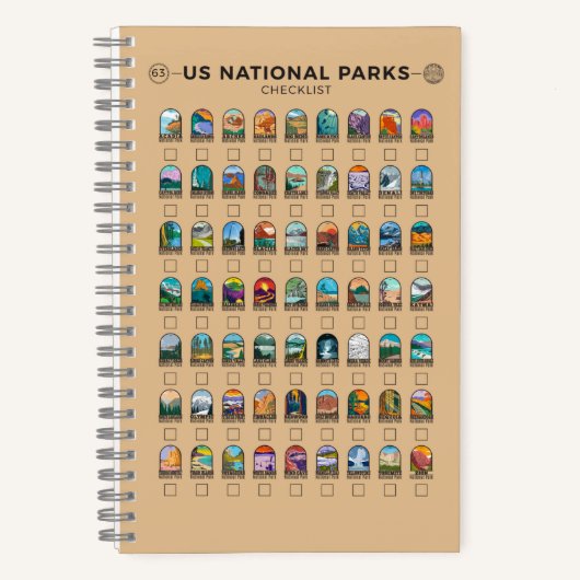Carnet US National Parks of America Checklist Custom (Recto)