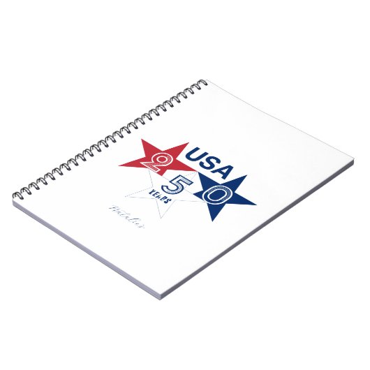 Carnet USA 250 Ans - Conception d'étoiles rouges bleues e (Côté gauche)