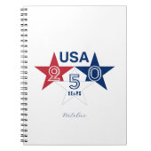 Carnet USA 250 Ans - Conception d'étoiles rouges bleues e (Devant)