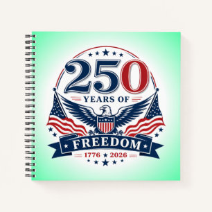 Carnet USA 250 ans de liberté - Design patriotique d'aigl