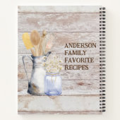 Carnet Ustensile de cuisine rustique Fleur blanc Recette  (Dos)