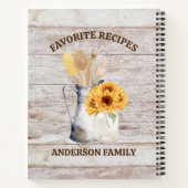 Carnet Ustensile de cuisine rustique tournesol blanc Rece (Dos)