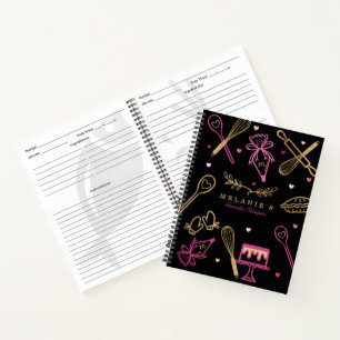 Carnet Ustensile de cuisson et Cuisine Recette Noir & Or