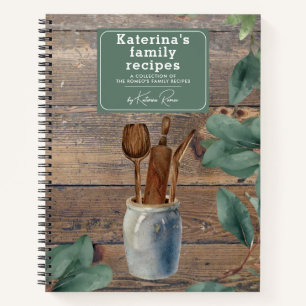 Carnet Ustensiles de cuisine en bois d'eucalyptus Recette
