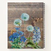 Carnet Ustensiles de cuisine en bois Fleurs sauvages bleu (Dos)