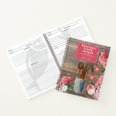 Carnet Ustensiles de cuisine en bois Roses roses Recette  (Intérieur)