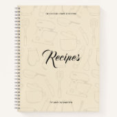 Carnet Ustensiles de cuisine illustrés Recette personnali (Devant)