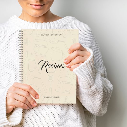 Carnet Ustensiles de cuisine illustrés Recette personnali
