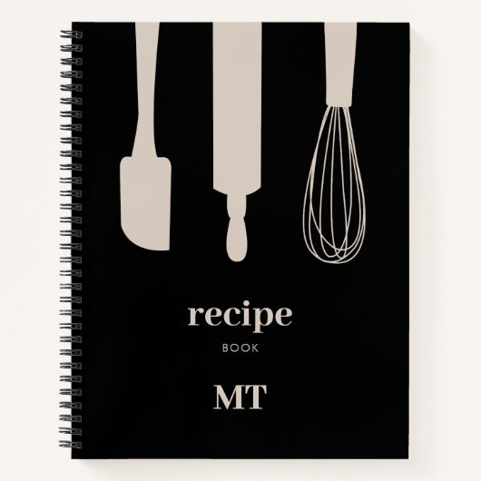 Carnet Ustensiles de cuisine personnalisés Monogramme Rec (Devant)