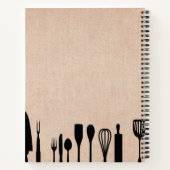 Carnet Ustensiles Faux Burlap Recette personnalisée (Dos)