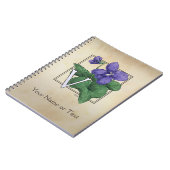 Carnet V pour le monogramme violet d'alphabet de fleur (Côté gauche)