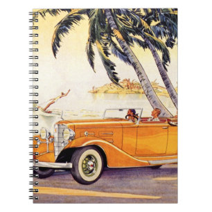Carnet Vacances familiales vintage dans une voiture décap
