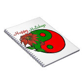 Carnet Vacances Yin Yang Poinsettia Rouge Vert (Côté Droit)