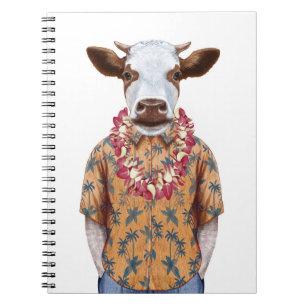 Carnet Vache à chemise hawaïenne