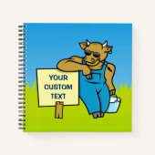 Carnet Vache avec pancarte (Devant)