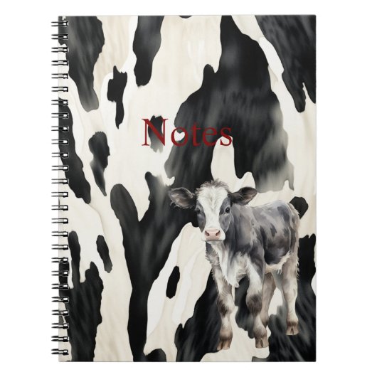 Carnet Vache blanche noire (Devant)