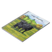 Carnet Vache d'Angus noir et veau mou en pâturage d'été (Côté gauche)