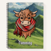 Carnet Vache de Highland avec écusson de tarte Cumul (Devant)
