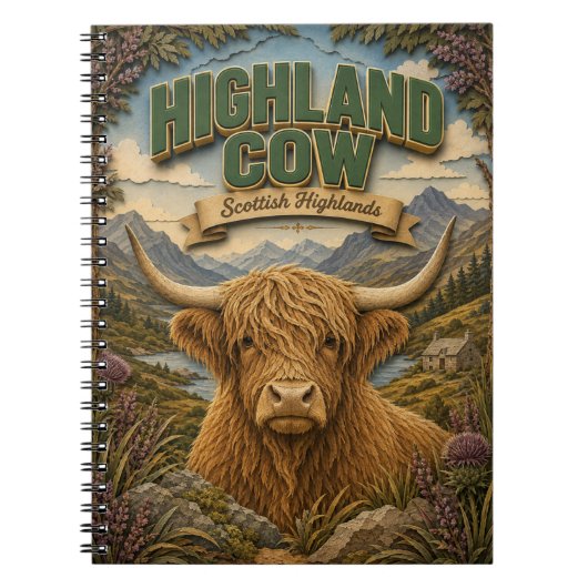 Carnet Vache des Highlands Écosse POPCUT (Devant)