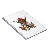 Carnet Vache des Highlands et poulets de Noël Gravure vin (Côté Droit)