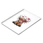 Carnet Vache des Highlands mignonne Saint-Valentin lunett (Côté gauche)