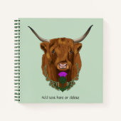 Carnet Vache Écossaise des Highlands Thistle Celtique Vio (Devant)