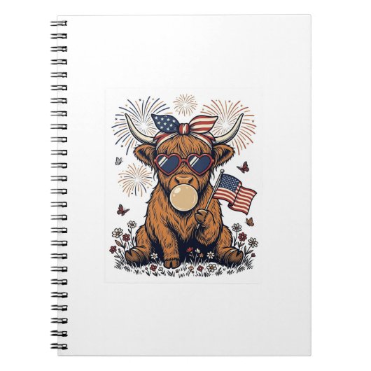 Carnet Vache écossaise patriotique Bubblegum Gravure vint (Devant)