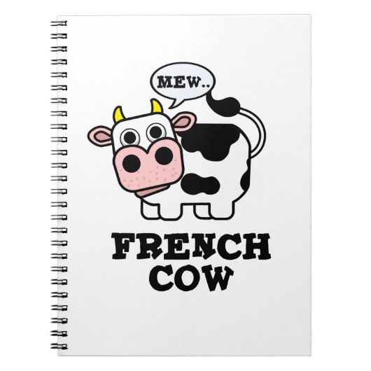 Carnet Vache française jeu de mots drôle d'animal (Devant)