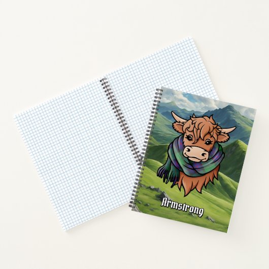 Carnet Vache Highland avec Armstrong Tartan Scarf (Intérieur)