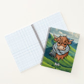 Carnet Vache Highland avec Bell Tartan Scarf (Intérieur)
