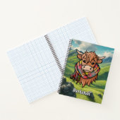 Carnet Vache Highland avec Buchanan Tartan Scarf (Intérieur)