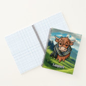 Carnet Vache Highland avec Campbell Tartan Scarf (Intérieur)