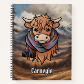 Carnet Vache Highland avec Carnegie Tartan Scarf (Devant)