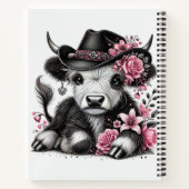 Carnet Vache Highland avec Casquette Floral (Dos)
