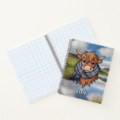 Carnet Vache Highland avec Clark Tartan Scarf (Intérieur)