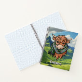 Carnet Vache Highland avec Cockburn Écharpe Tartan (Intérieur)