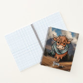 Carnet Vache Highland avec Craig Tartan Scarf (Intérieur)