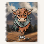 Carnet Vache Highland avec Craig Tartan Scarf (Devant)