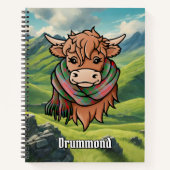 Carnet Vache Highland avec Drummond Tartan Scarf (Devant)