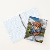 Carnet Vache Highland avec Écharpe Tartan antique Elliot (Intérieur)