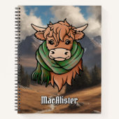 Carnet Vache Highland avec Glenbar MacAlister Tartan Scar (Devant)
