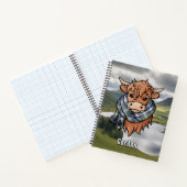 Carnet Vache Highland avec Gordon Robe Tartan Écharpe (Intérieur)