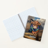 Carnet Vache Highland avec Hamilton Chasse Tartan Scarf (Intérieur)