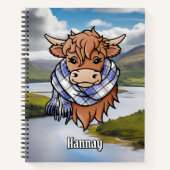 Carnet Vache Highland avec Hannay Tartan Scarf (Devant)